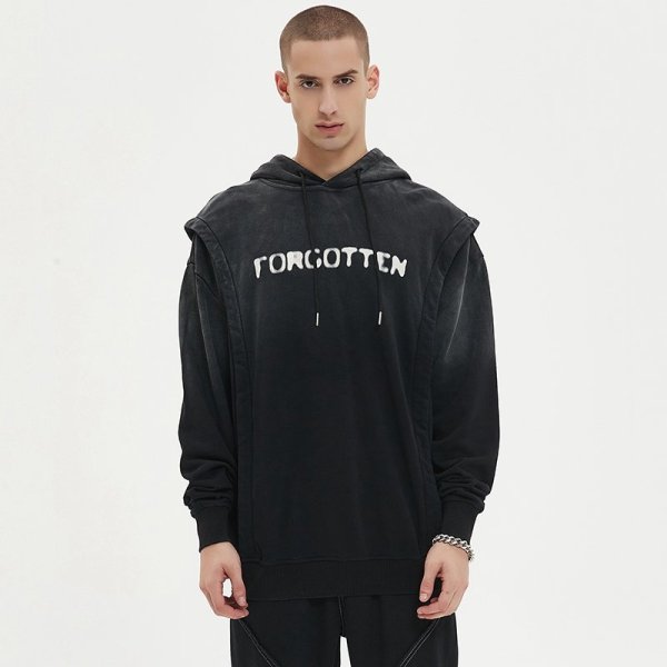 Custom Men's Oversized Distressed Wash Vintage Hoodie 100% Cotton