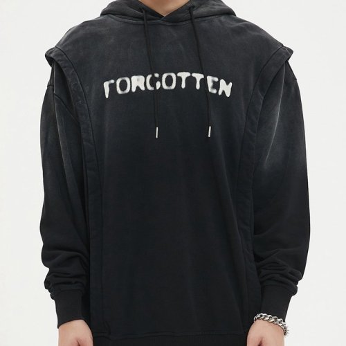 Custom Men's Oversized Distressed Wash Vintage Hoodie 100% Cotton