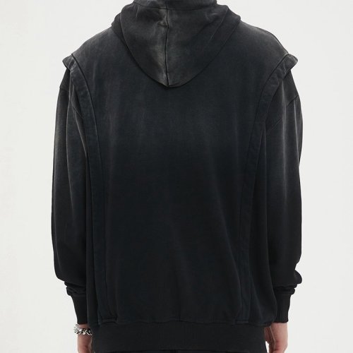 Custom Men's Oversized Distressed Wash Vintage Hoodie 100% Cotton