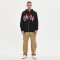 Custom Men's Flame Towel Embroidery Zip Hoodie Cotton Blend