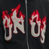 Custom Men's Flame Towel Embroidery Zip Hoodie Cotton Blend