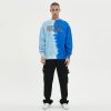 Custom Men's Tie-Dye Tonal Half-Panel Pullover Hoodie 100% Cotton