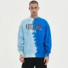 Custom Men's Tie-Dye Tonal Half-Panel Pullover Hoodie 100% Cotton