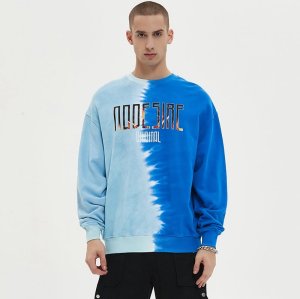 Custom Men's Tie-Dye Tonal Half-Panel Pullover Hoodie 100% Cotton