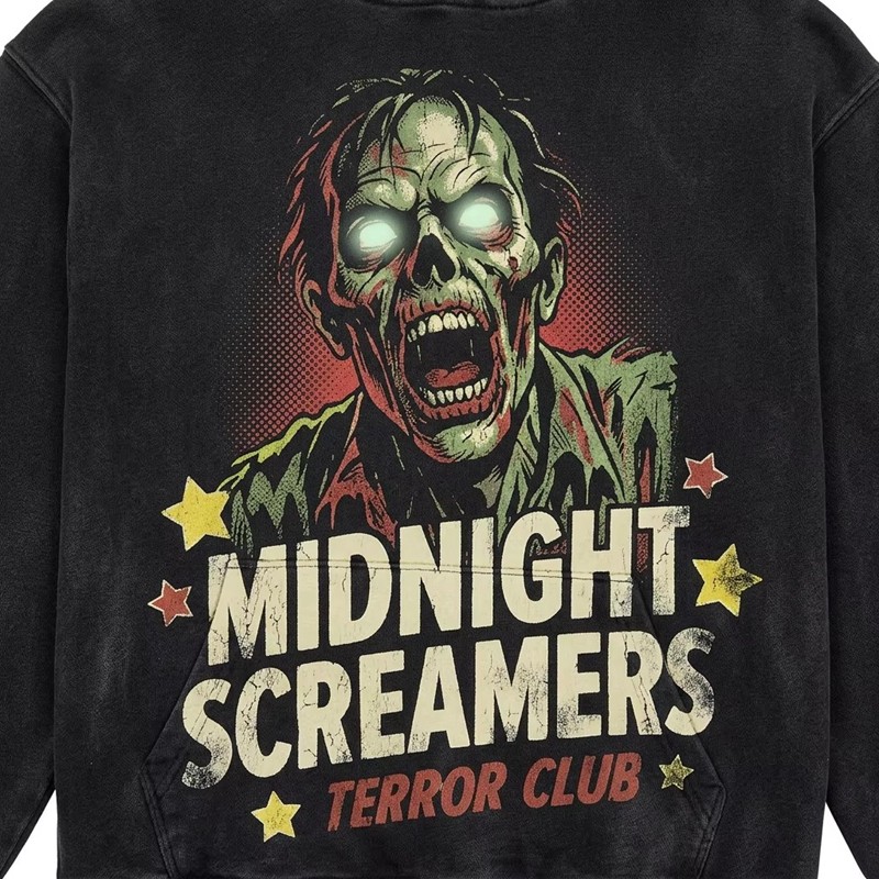 Washed DTG Print Zombie Hoodie
