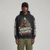 Washed DTG Print Zombie Hoodie | Vintage Washed Distressed | Heavy Cotton Oversize | Custom Streetwear