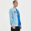 Custom Men's Tie-Dye Tonal Half-Panel Pullover Hoodie 100% Cotton