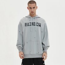 Custom Men's Grommet Detail Creative Hoodie 100% Cotton