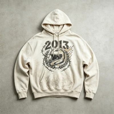 Washed Spray Dye DTG Print Helmet Graphic Hoodie | Vintage Distressed | Custom Streetwear