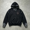 Spray Dye Gradient Washed Devil Applique Hoodie | French Terry Kangaroo Pocket Hoodie | Custom Streetwear