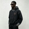 Spray Dye Gradient Washed Devil Applique Hoodie | French Terry Kangaroo Pocket Hoodie | Custom Streetwear