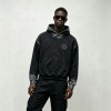 Spray Dye Gradient Washed Devil Applique Hoodie | French Terry Kangaroo Pocket Hoodie | Custom Streetwear