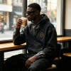 Spray Dye Gradient Washed Devil Applique Hoodie | French Terry Kangaroo Pocket Hoodie | Custom Streetwear