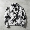 Marble Swirl All Over DTG Print Zip Up Canvas Jacket | 100% Heavyweight washed cotton twill | Streetwear Manufacturer