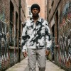 Marble Swirl All Over DTG Print Zip Up Canvas Jacket | 100% Heavyweight washed cotton twill | Streetwear Manufacturer