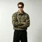 DTG Print Full Tree Leaf Camo Zip Front Canvas Jacket | 100% Heavyweight cotton twill workwear fabric | OEM Streetwear