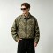 DTG Print Full Tree Leaf Camo Zip Front Canvas Jacket | 100% Heavyweight cotton twill workwear fabric | OEM Streetwear