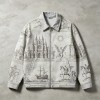 DTG Print Gothic Architecture Ship Zip Canvas Jacket | 100% Heavyweight cotton twill canvas | Clothing Manufacturer