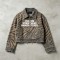 DTG and Screen Print Zebra Stripe Cropped Canvas Jacket | Distressed Raw Edge Zip Up | OEM Streetwear