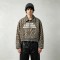 DTG and Screen Print Zebra Stripe Cropped Canvas Jacket | Distressed Raw Edge Zip Up | OEM Streetwear