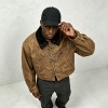 Garment dyed Screen Print Rivet Cropped Canvas Jacket | Western Gothic Street Outerwear | Custom Streetwear
