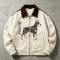 Canvas Jacket With Doberman Print | Heavy Canvas Corduroy Collar | Daily Streetwear | Custom Streetwear