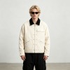 Canvas Jacket With Corduroy Collar | Metal Snap Button Daily Street Outfit | Custom Streetwear Manufacturer
