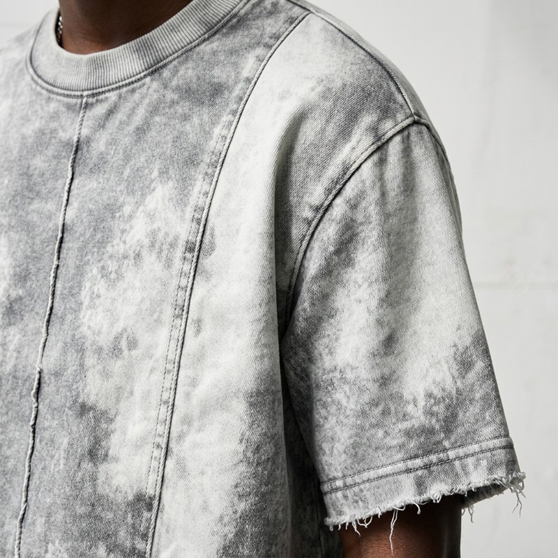 Washed Frayed Seam Cropped Vintage T-Shirt