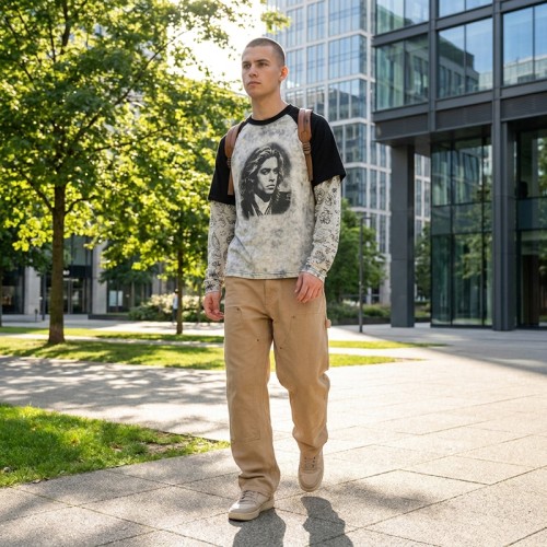 Vintage DTG Print Raglan Sleeve T-shirt | 100% Cotton Loose Fit | Street Daily Wear | Custom Streetwear