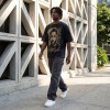 Vintage Acid Wash Screen Print T-shirt | Cracked Retro Graphic | 100% Cotton Oversized Fit | OEM Streetwear
