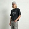 Vintage Washed DTG Print Eye Graphic Cropped T-shirt | 100% Cotton Loose Crop Tee | Custom Streetwear