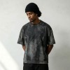 Vintage Wash Spray Dye Hand Drawn Oversized T-shirt | 100% Cotton Heavyweight Tee | OEM Streetwear