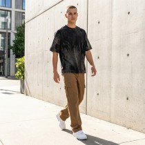Vintage Wash Spray Dye Hand Drawn Oversized T-shirt | 100% Cotton Heavyweight Tee | OEM Streetwear