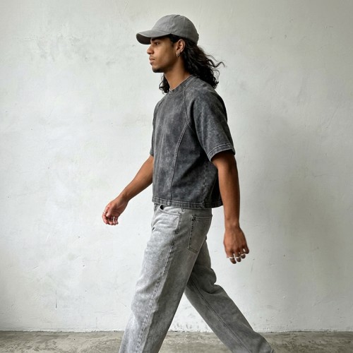 Vintage Washed Raglan sleeves T-shirt | Heavyweight Cotton Cropped Fit | Streetwear Manufacturer