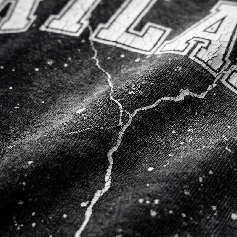 Vintage Crack Print Splash Ink Washed T-shirt