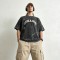 Vintage Crack Print Splash Ink Washed T-shirt | 100% Cotton Oversized Fit | Daily Street Urban Wear | OEM Streetwear