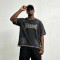 Acid Wash Cracked Camo Print Hot-fix rhinestones for edge binding tee | 100% Cotton Oversized Vintage Tee | OEM Streetwear