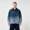 Washed Sun Faded Rhinestone Embroidery DTG Print Canvas Jacket | Cotton Canvas Zip Oversized Fit | OEM Streetwear