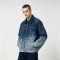 Washed Sun Faded Rhinestone Embroidery DTG Print Canvas Jacket | Cotton Canvas Zip Oversized Fit | OEM Streetwear