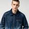 Washed Sun Faded Rhinestone Embroidery DTG Print Canvas Jacket | Cotton Canvas Zip Oversized Fit | OEM Streetwear