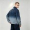Washed Sun Faded Rhinestone Embroidery DTG Print Canvas Jacket | Cotton Canvas Zip Oversized Fit | OEM Streetwear