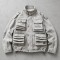 Washed Embroidery DTG Print Multi Pocket Cargo Canvas Jacket | Stand Collar Drawstring Hem | Custom Streetwear