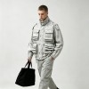 Washed Embroidery DTG Print Multi Pocket Cargo Canvas Jacket | Stand Collar Drawstring Hem | Custom Streetwear