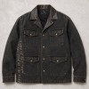 Washed Letter Embroidery Faux Leather Collar Canvas Jacket | Retro Western Street Outerwear | Clothing Manufacturer
