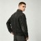 Washed Letter Embroidery Faux Leather Collar Canvas Jacket | Retro Western Street Outerwear | Clothing Manufacturer