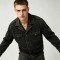 Washed Letter Embroidery Faux Leather Collar Canvas Jacket | Retro Western Street Outerwear | Clothing Manufacturer