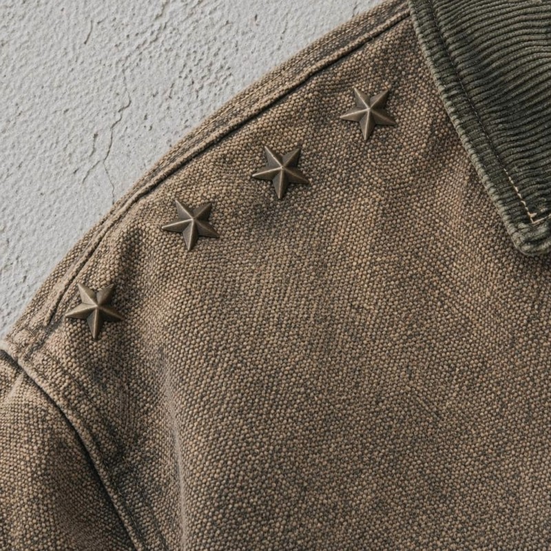 Washed Star Rivet DTG Print Canvas Jacket