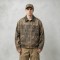 Washed Star Rivet DTG Print Canvas Jacket | Corduroy Collar Raw Frayed Hem | Full Zip Vintage Jacket | OEM Streetwear