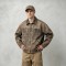 Washed Star Rivet DTG Print Canvas Jacket | Corduroy Collar Raw Frayed Hem | Full Zip Vintage Jacket | OEM Streetwear