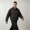 Washed Flame Screen Print Neck Embroidery Cropped Canvas Jacket | Heavy Canvas Zip Cropped Fit | Custom Streetwear